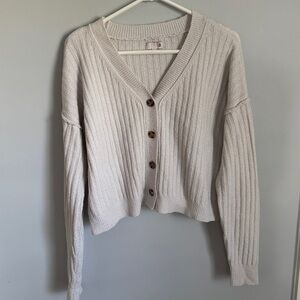 Women's Crop Button-Up Sweater